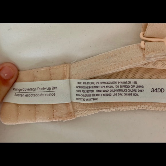 Lacy Plunge Push-up Bra in light pink/orange - Picture 5 of 6